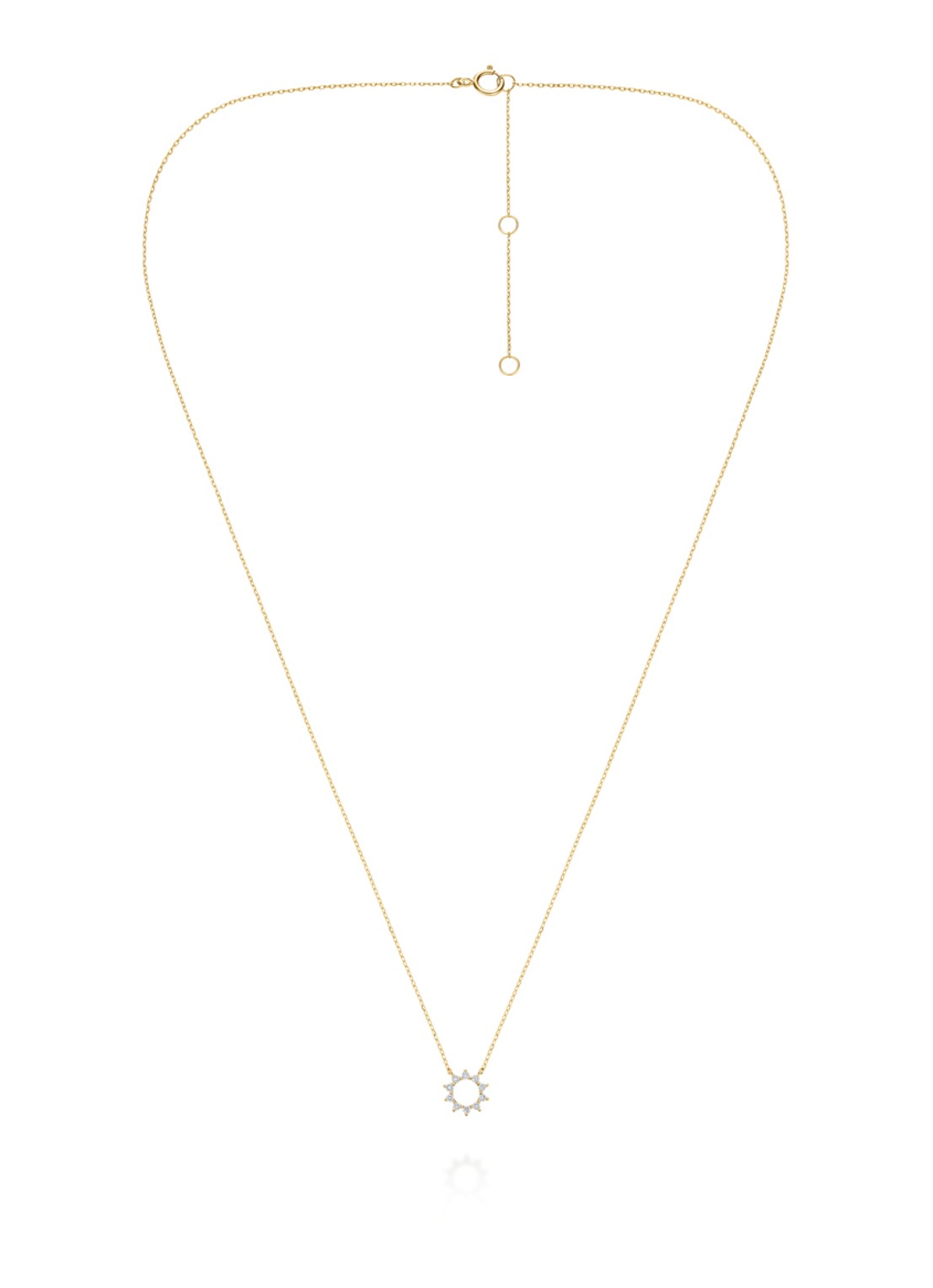 Rosefield Sun ketting van 14 karaat geelgoud - detail goud