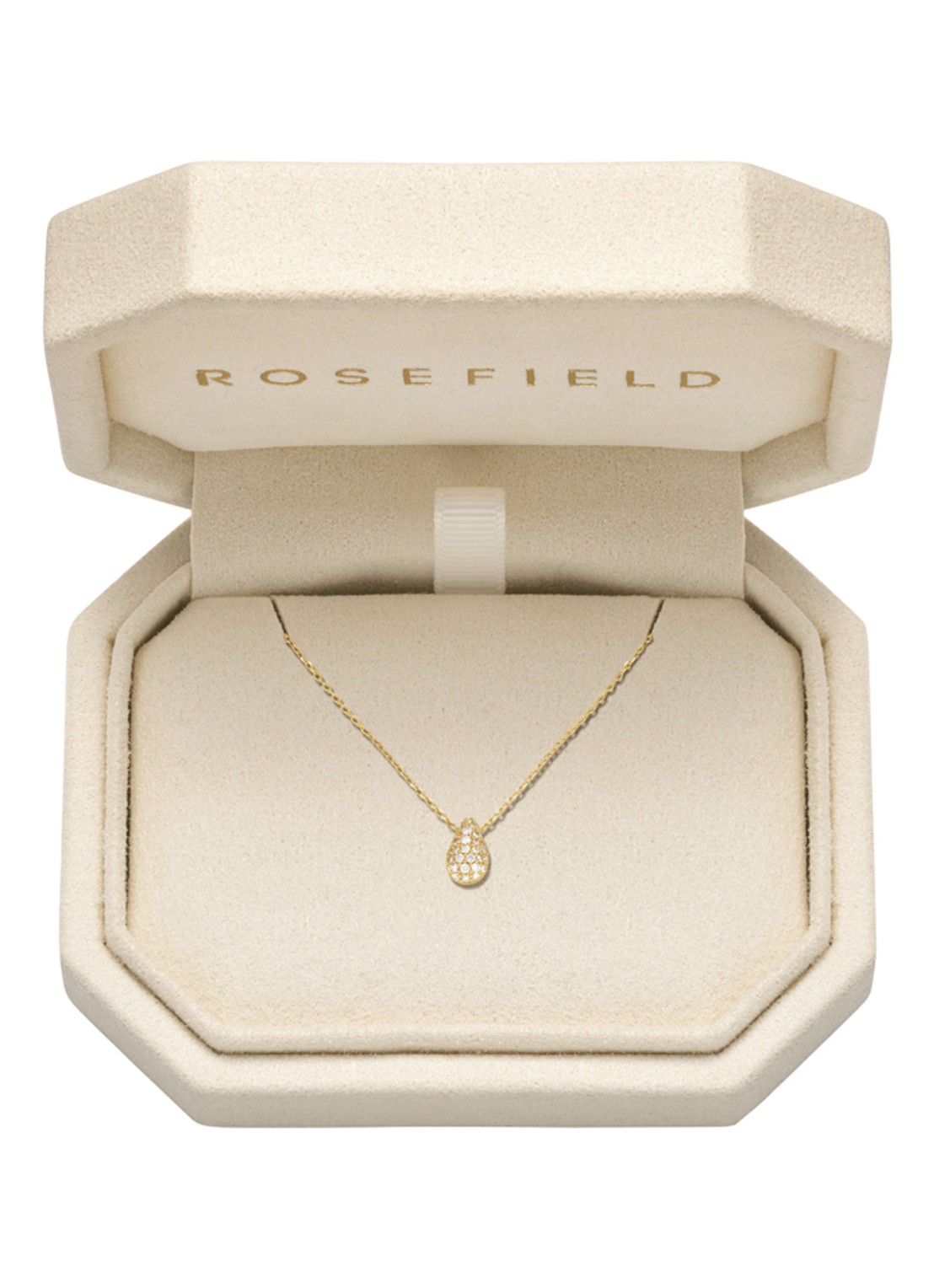 Rosefield Teardrop Pave ketting van 14 karaat geelgoud - detail 4 goud