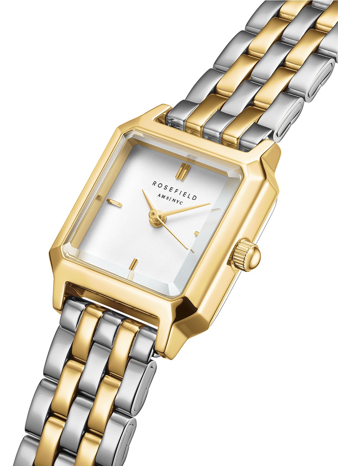 Rosefield The Boxelle Duotone horloge BWDSG-B03 - detail goud