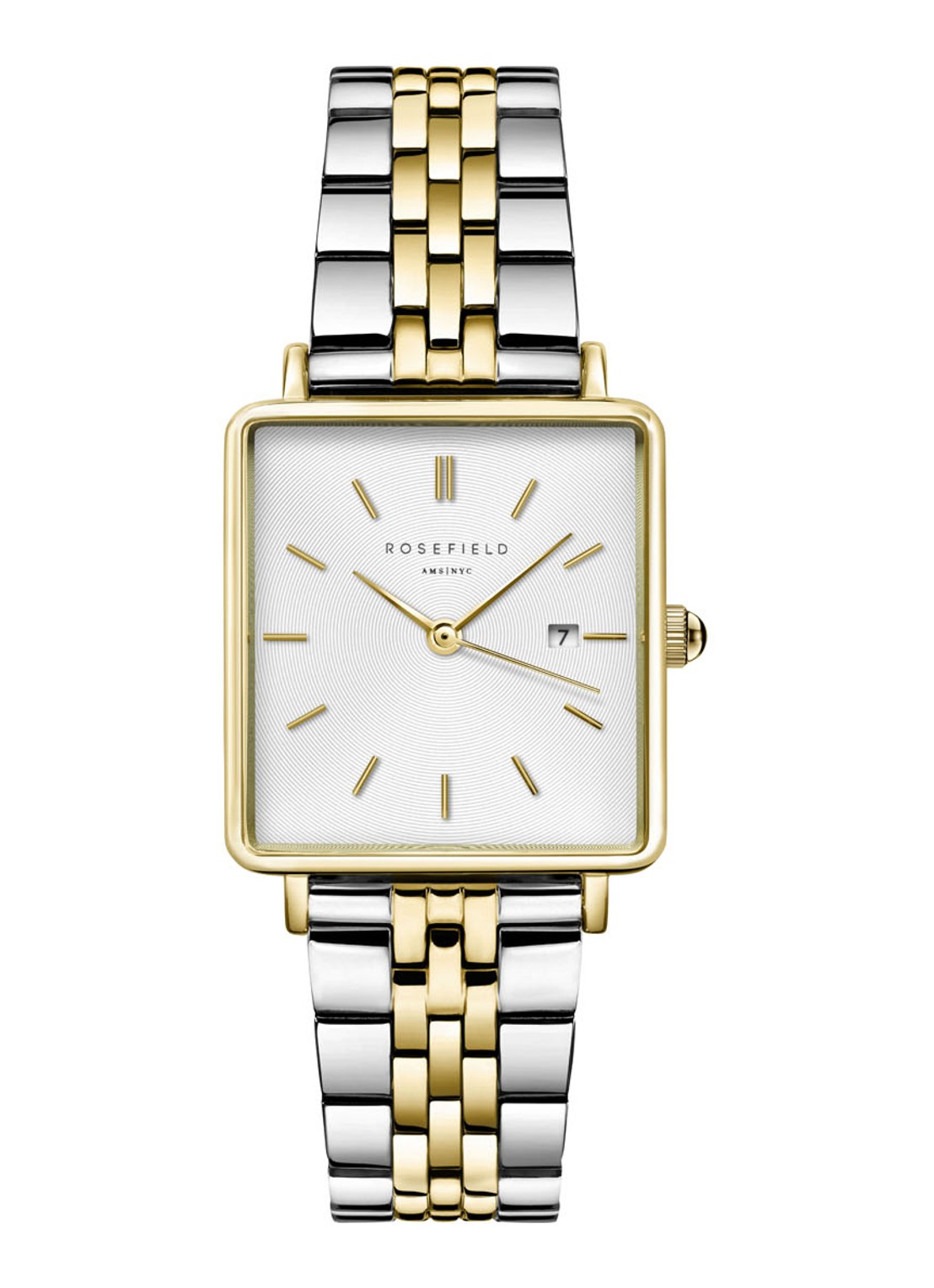 Rosefield The Boxy horloge QVSGD - voorkant goud