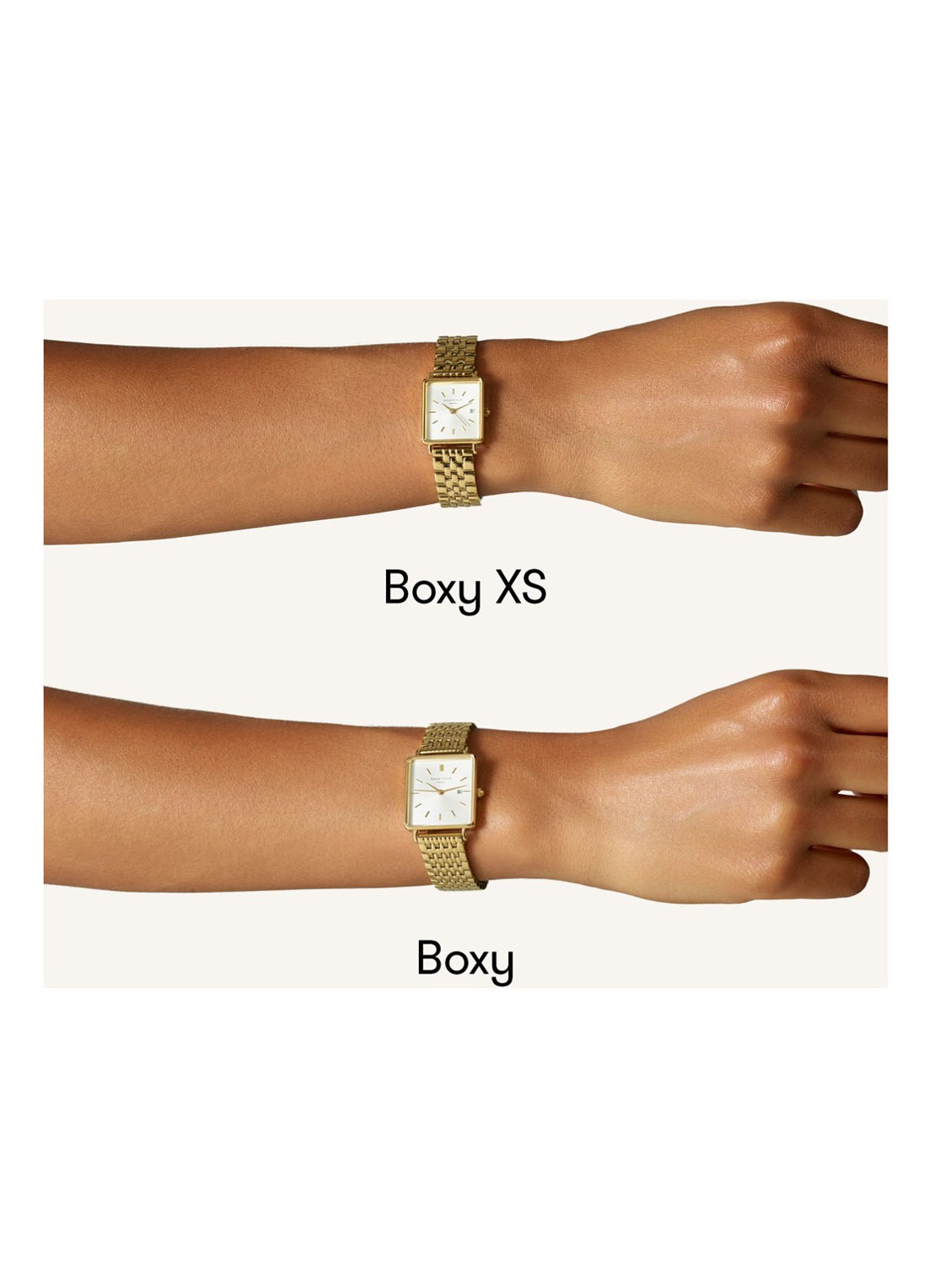 Rosefield The Mini Boxy horloge QMWSG-Q021 - detail 3 goud