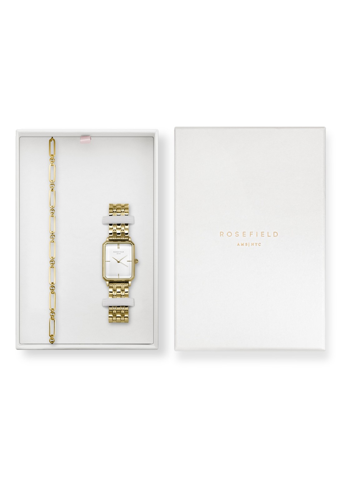 Rosefield The Octagon giftset horloge OWGSG-X269 - voorkant goud
