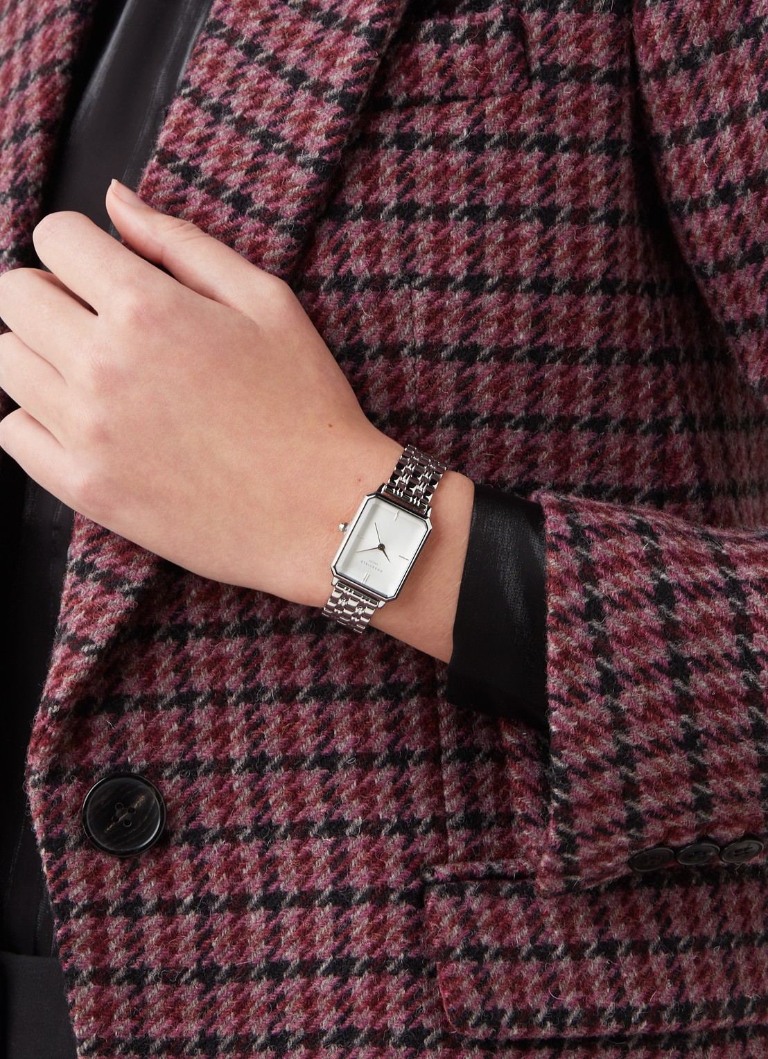 Rosefield The Octagon horloge OCWSS-O41 - voorkant 3 zilver