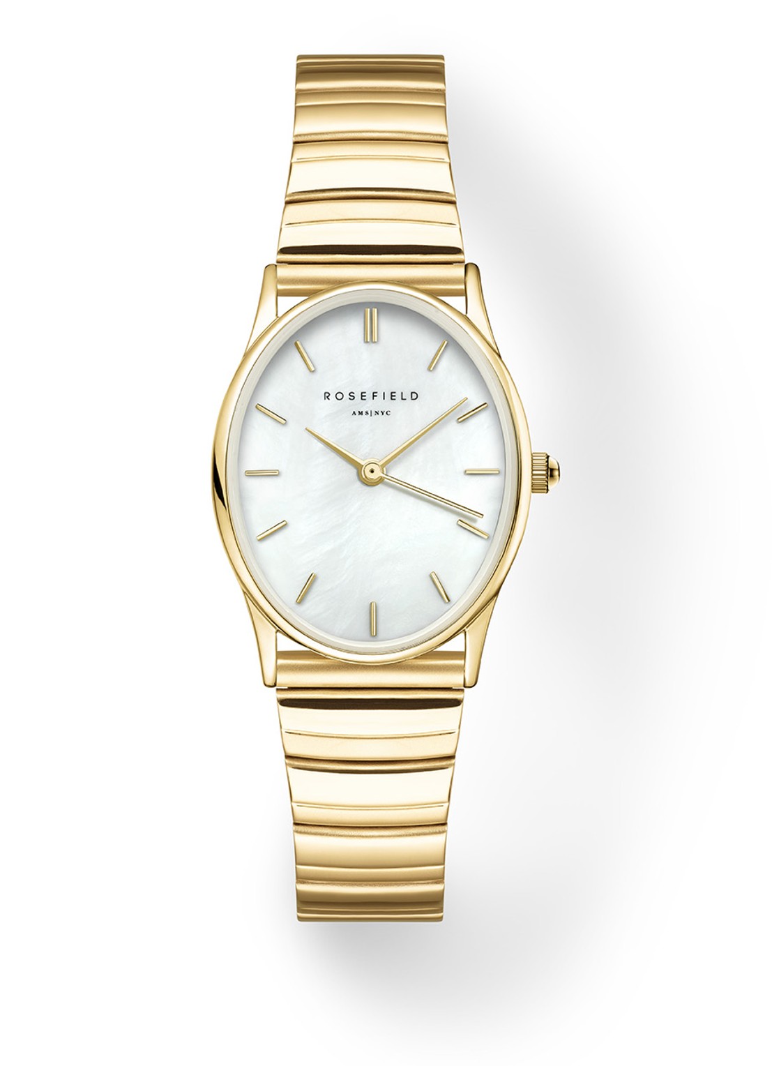 Rosefield The Oval horloge OVWGSG-OV16 - voorkant 3 goud