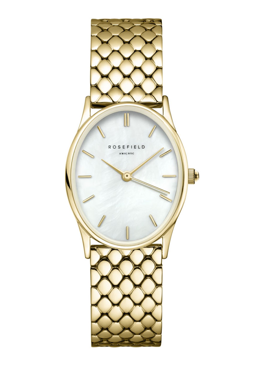 Rosefield The Oval horloge OWGSG-OV01 - voorkant 2 goud