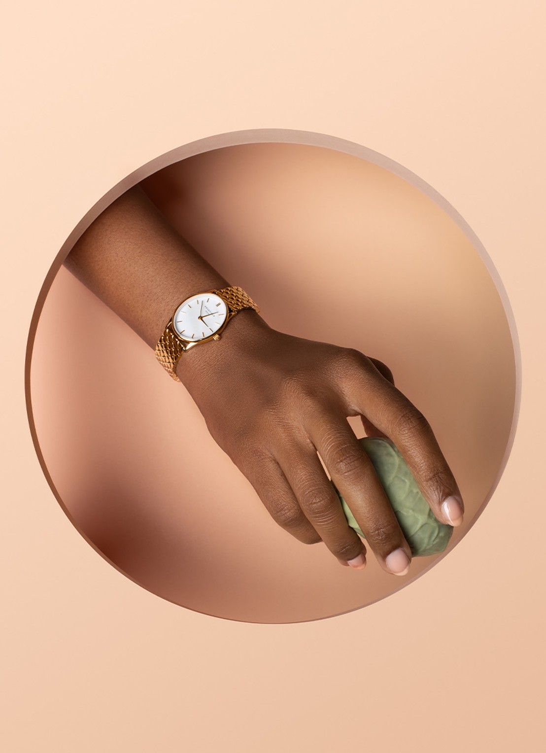 Rosefield The Oval horloge OWGSG-OV01 - voorkant 3 goud