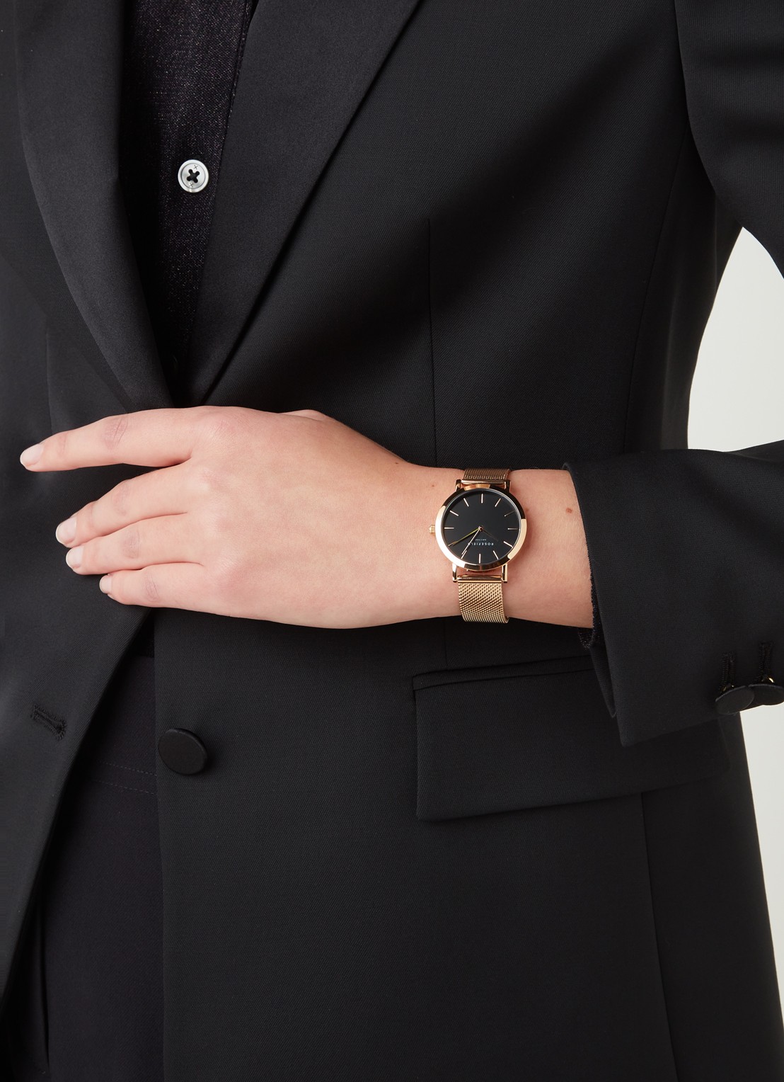 Rosefield The Tribeca horloge TBR-T59 - voorkant 2 roségoud