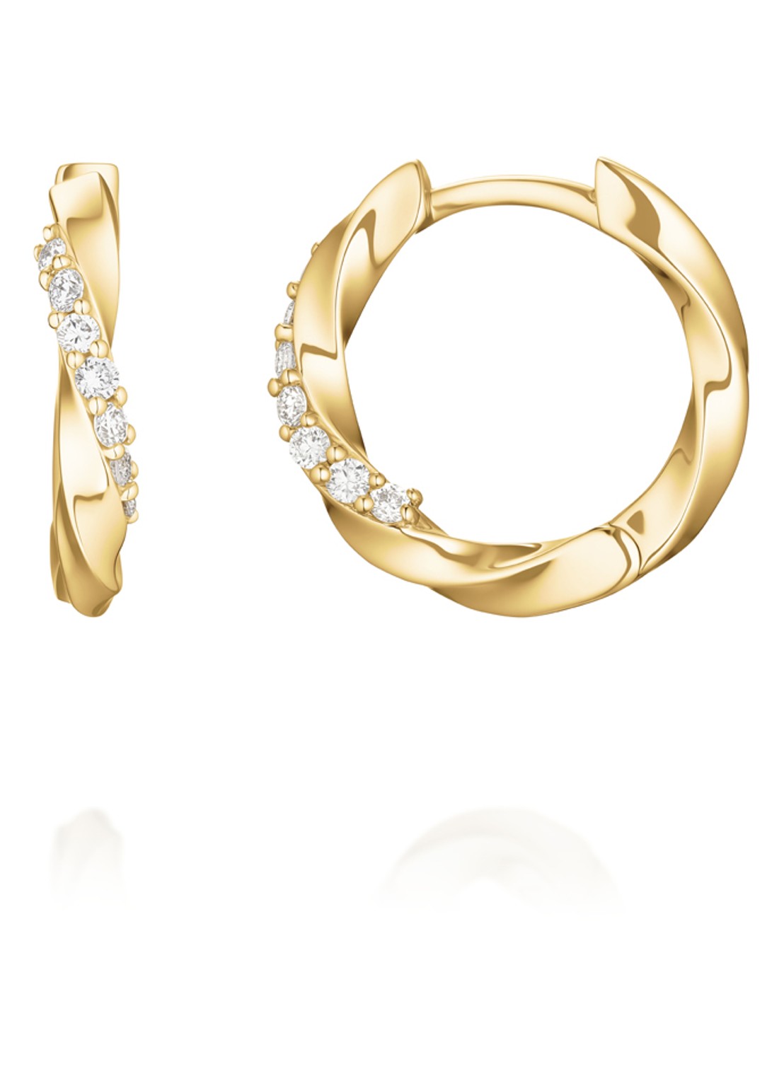 Rosefield Twirl oorringen van 14 karaat geelgoud - detail goud