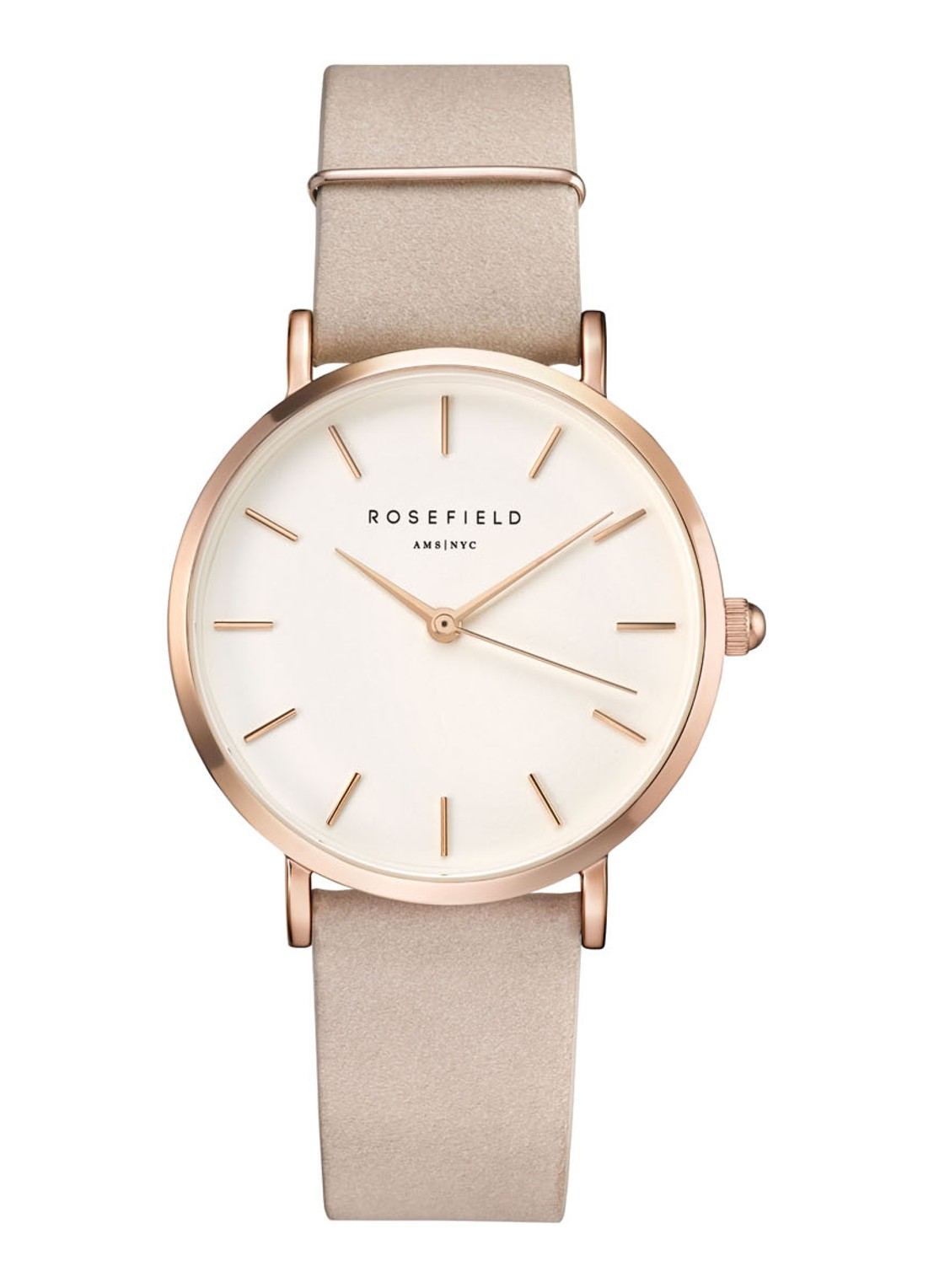 Rosefield West Village horloge WSPR-W73 - voorkant 3 roségoud
