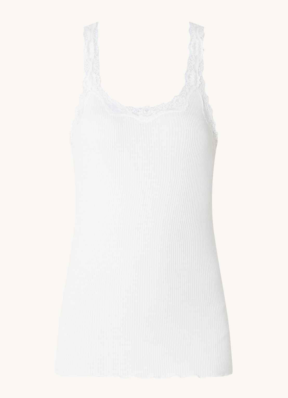 Rosemunde Babette tanktop in zijdeblend met kant - voorkant 3 wit