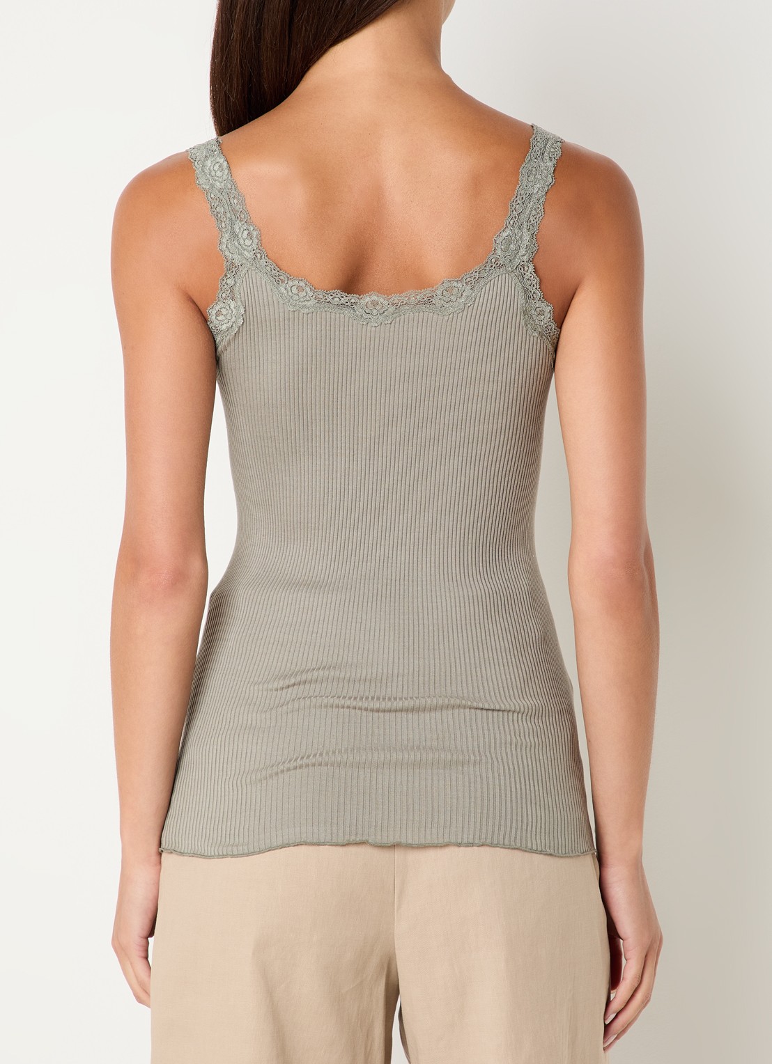 Rosemunde Babette tanktop in zijdeblend met kant - achterkant 3 beige