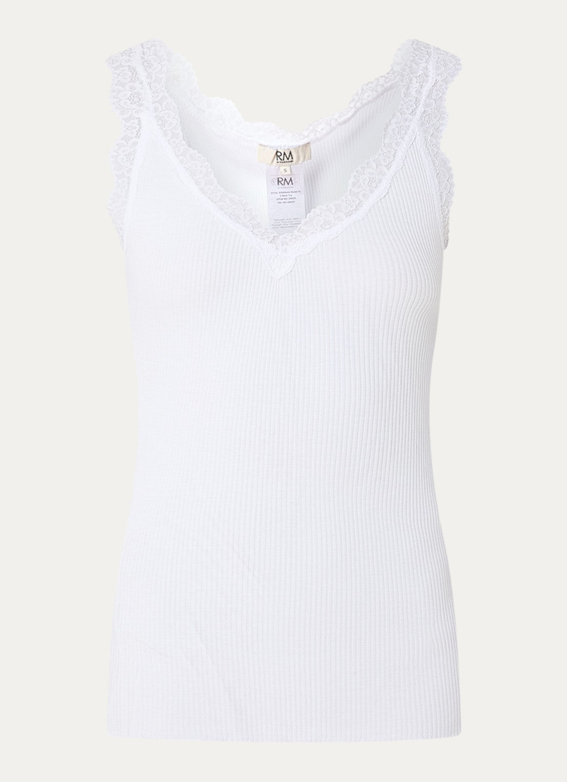 Rosemunde Balta tanktop met details van kant - voorkant 3 wit