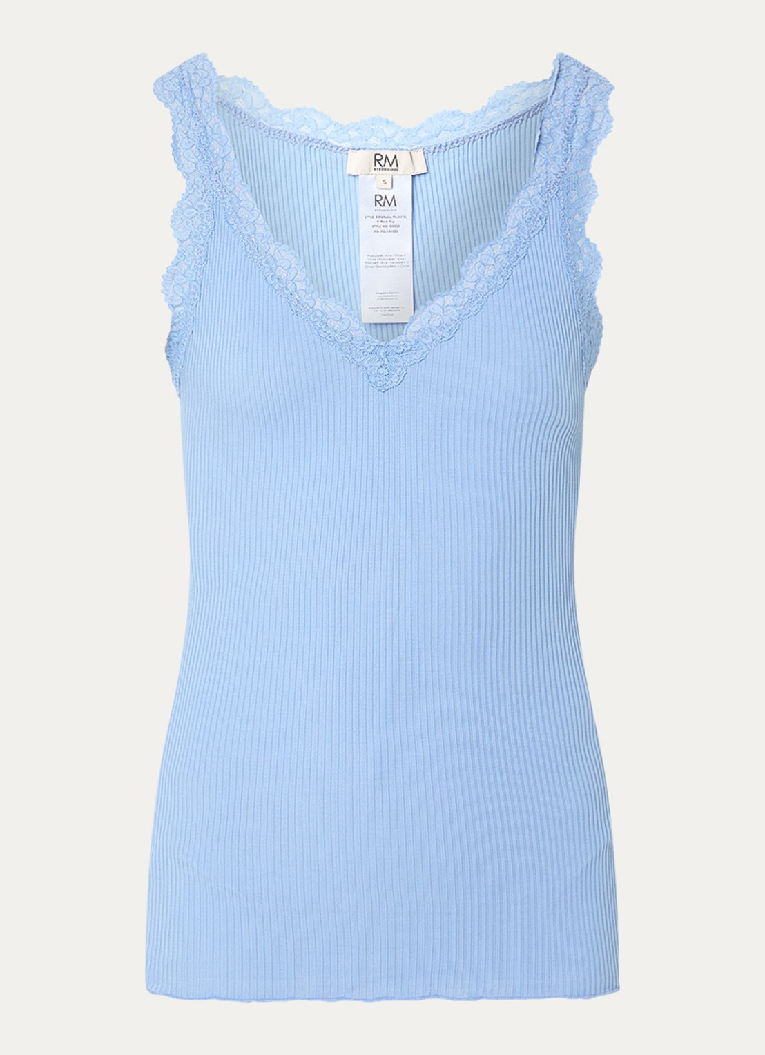 Rosemunde Balta tanktop met details van kant - voorkant 2 blauwgrijs
