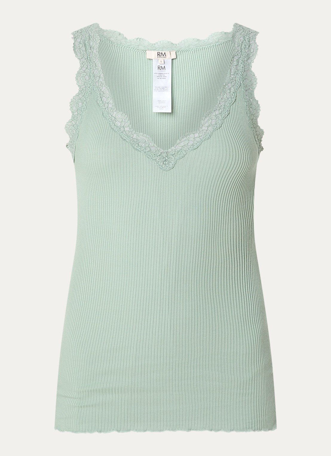 Rosemunde Balta tanktop met details van kant - voorkant 2 lindegroen