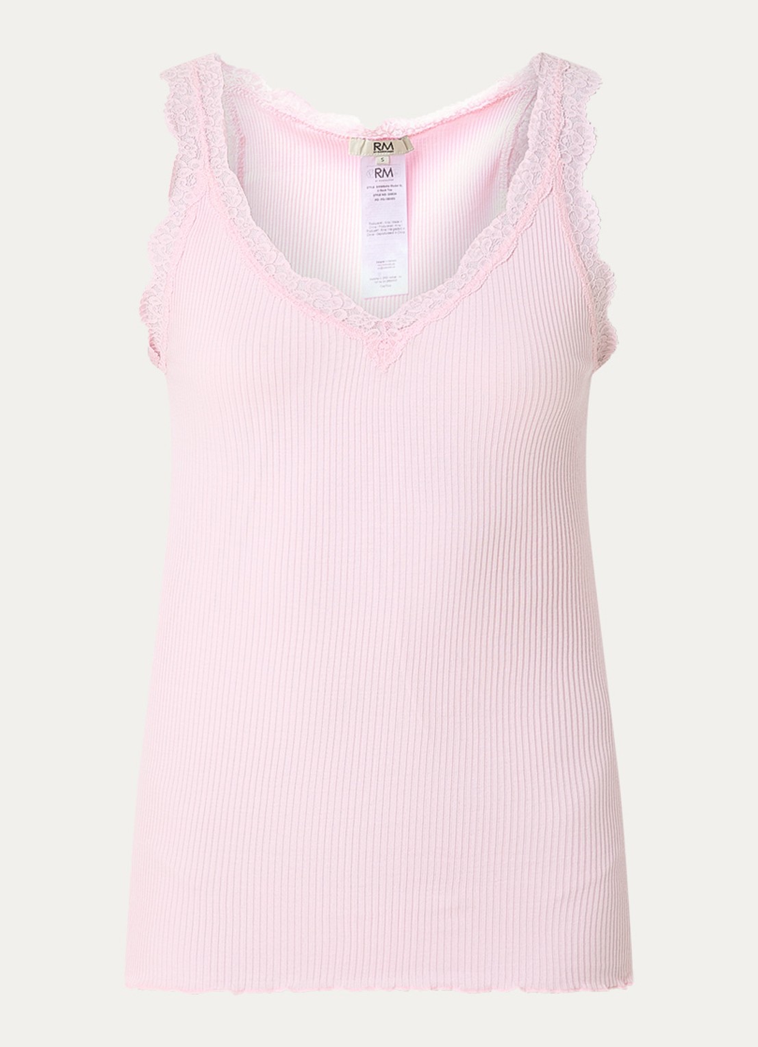 Rosemunde Balta tanktop met details van kant - voorkant 2 lichtroze