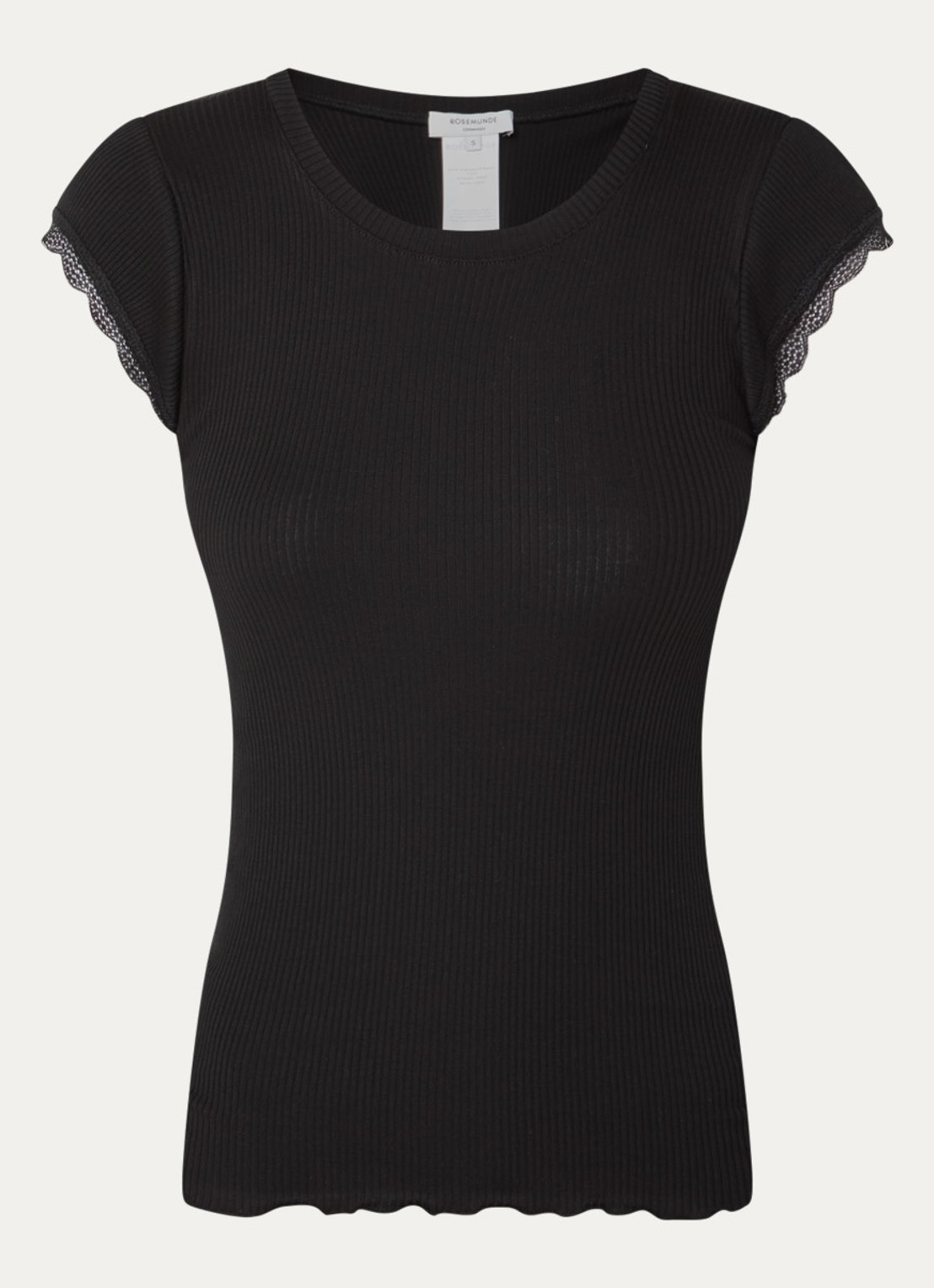 Rosemunde Baybay T-shirt met details van kant - voorkant 2 zwart