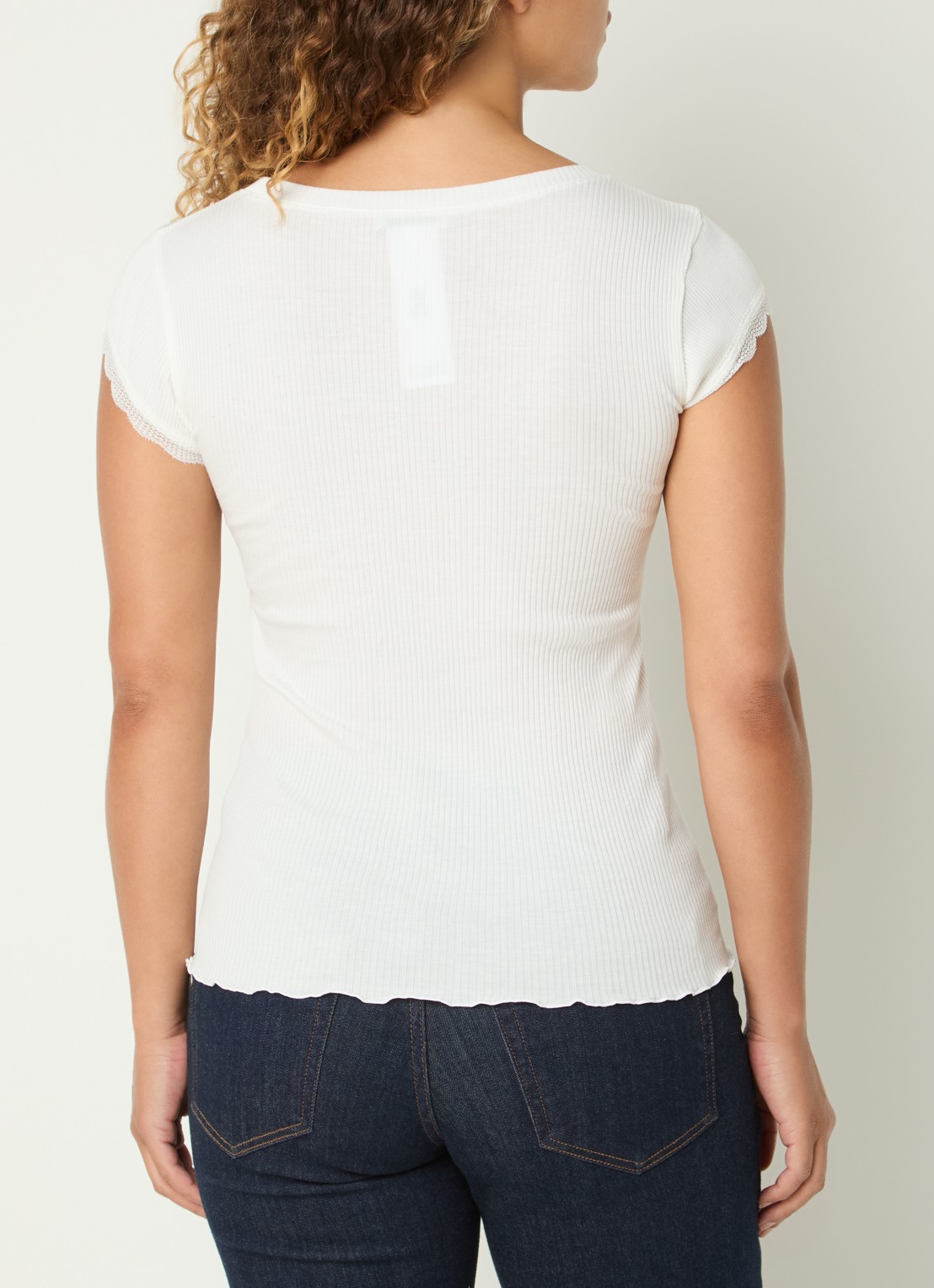 Rosemunde Baybay T-shirt met details van kant - achterkant 4 wit