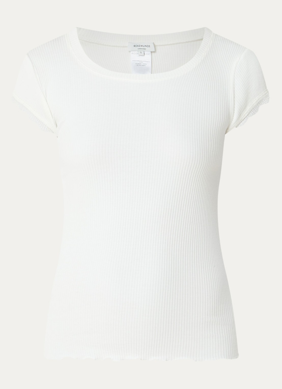 Rosemunde Baybay T-shirt met details van kant - voorkant wit