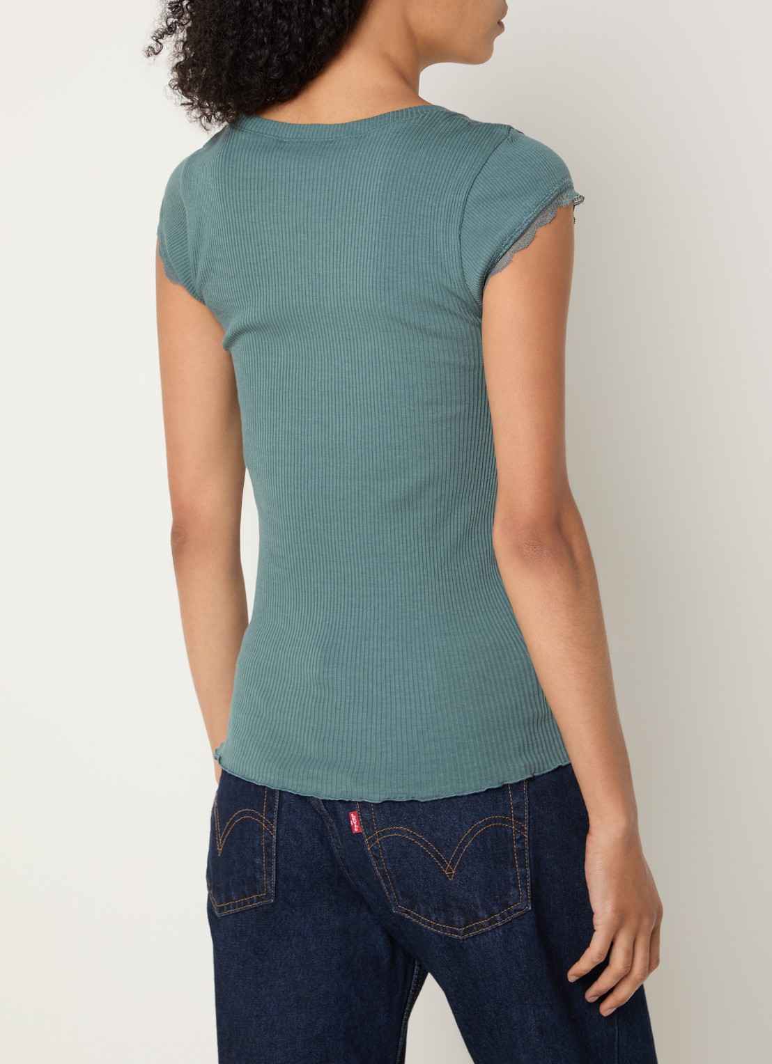 Rosemunde Baybay T-shirt met details van kant - achterkant 4 groen