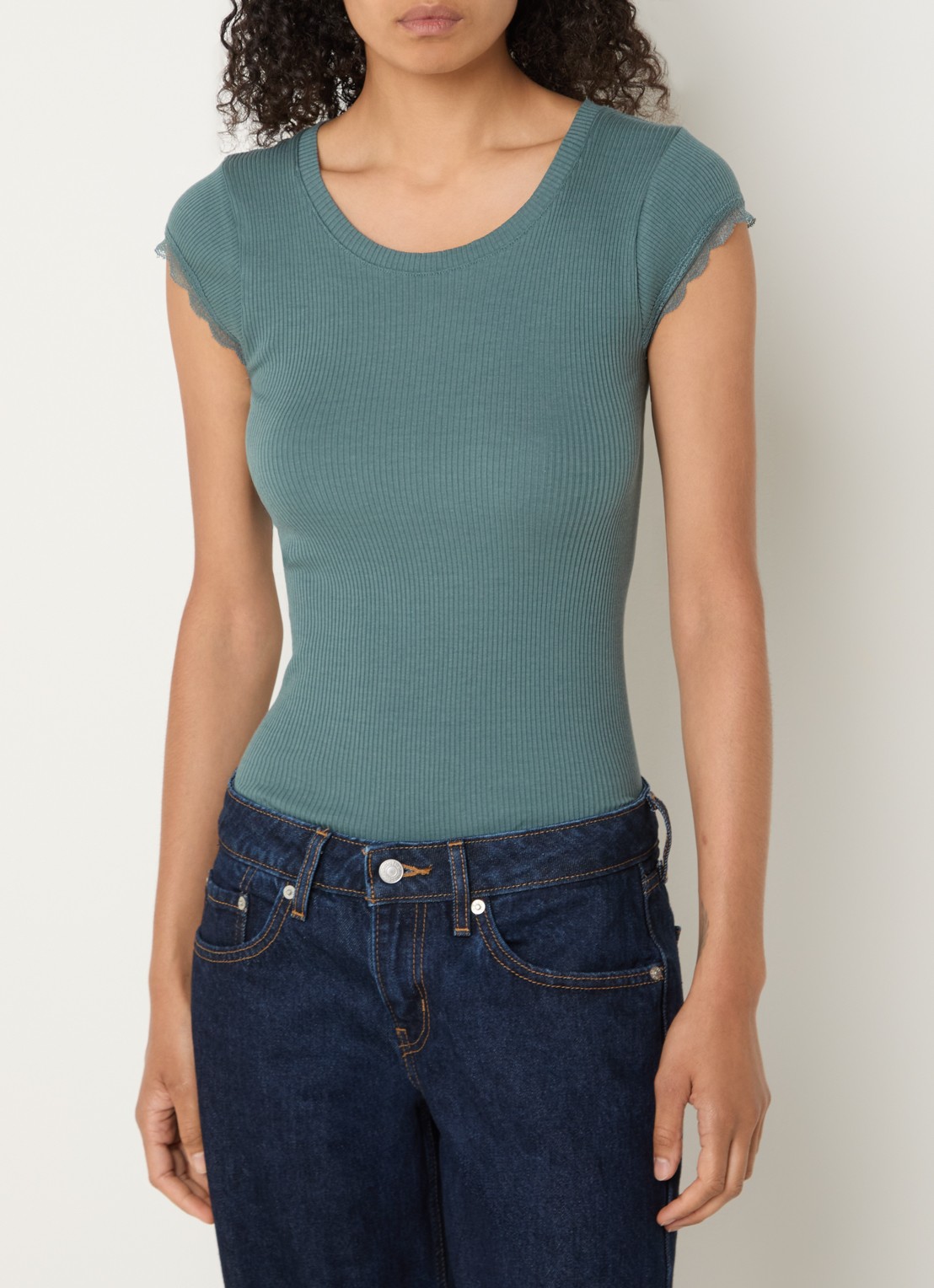 Rosemunde Baybay T-shirt met details van kant - detail 3 groen