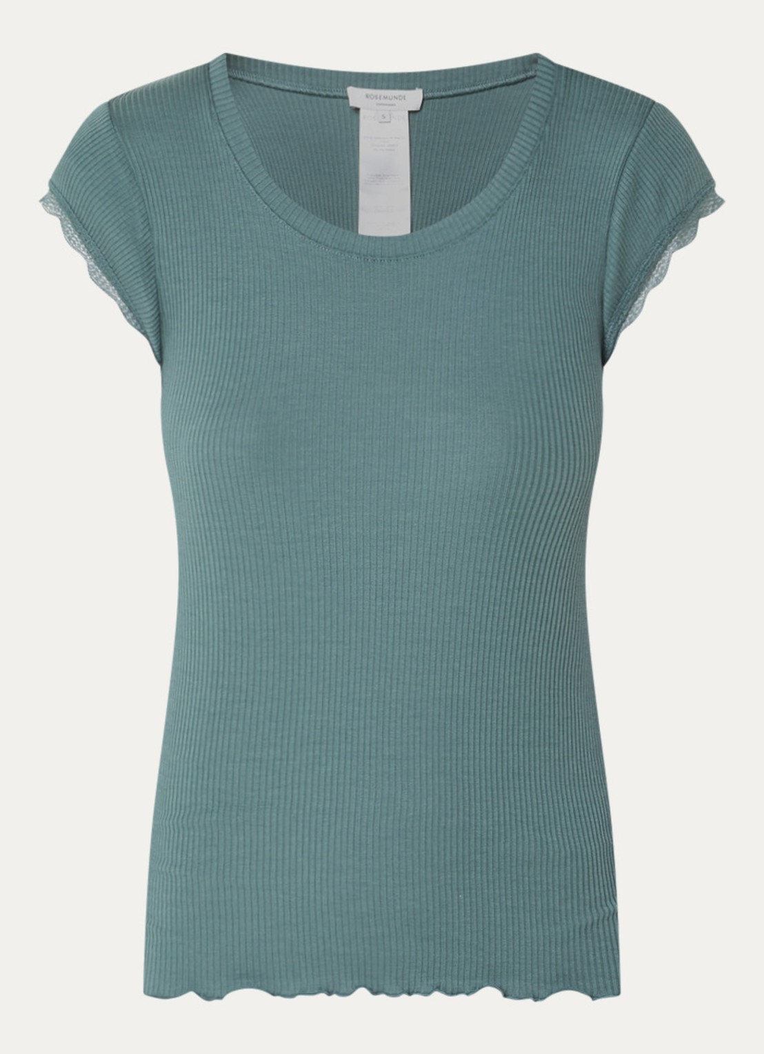 Rosemunde Baybay T-shirt met details van kant - voorkant groen