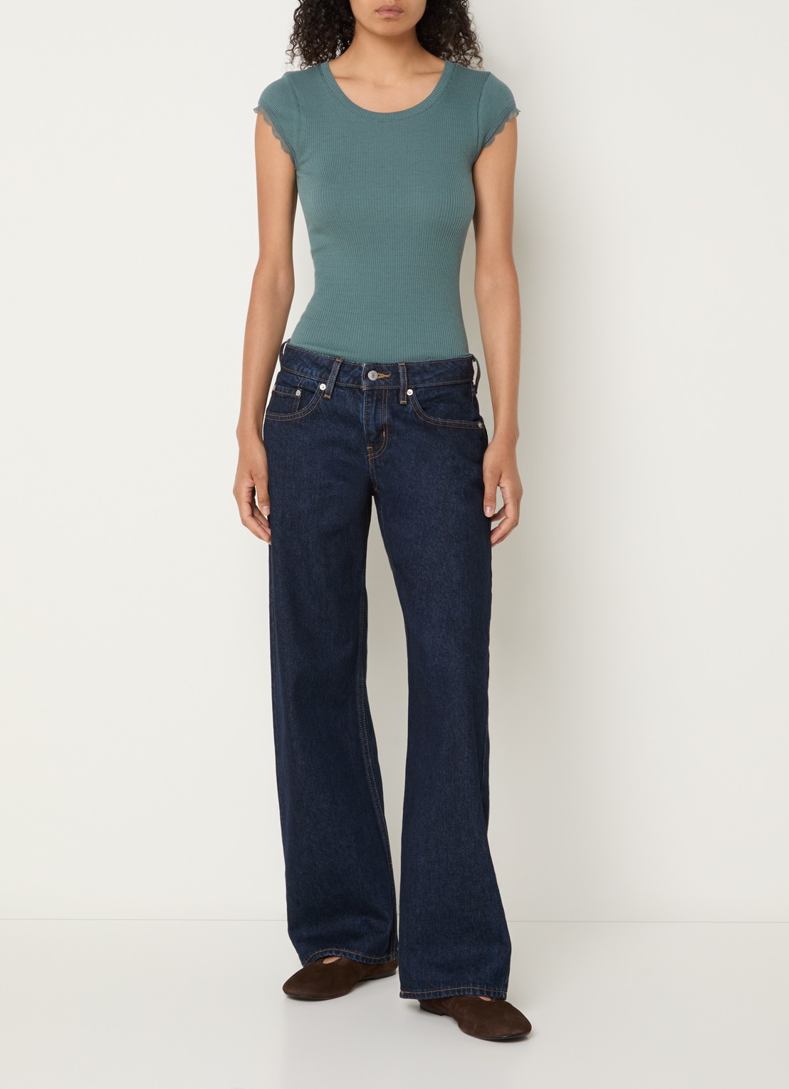 Rosemunde Baybay T-shirt met details van kant - voorkant 2 groen