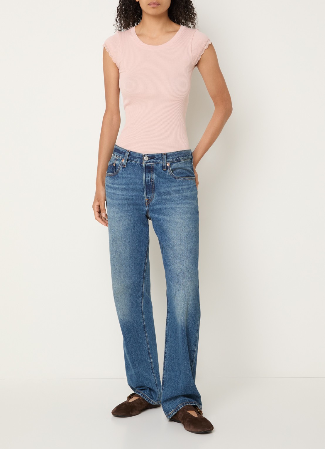 Rosemunde Baybay T-shirt met details van kant - voorkant 4 khaki