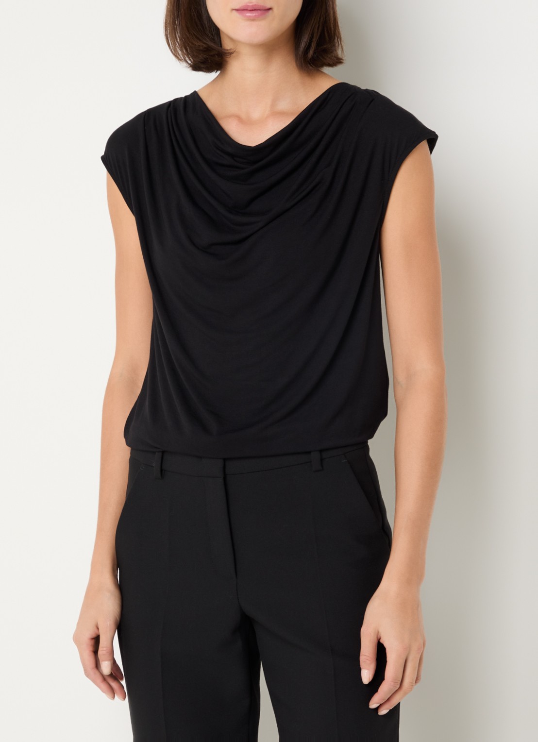 Rosemunde Blarritz mouwloze top met gedrapeerd detail - detail 4 zwart