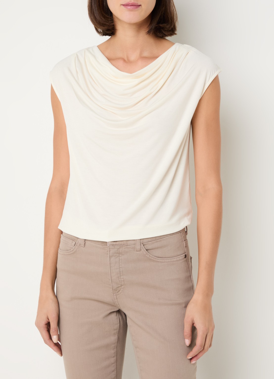 Rosemunde Blarritz mouwloze top met gedrapeerd detail - detail 4 gebroken wit