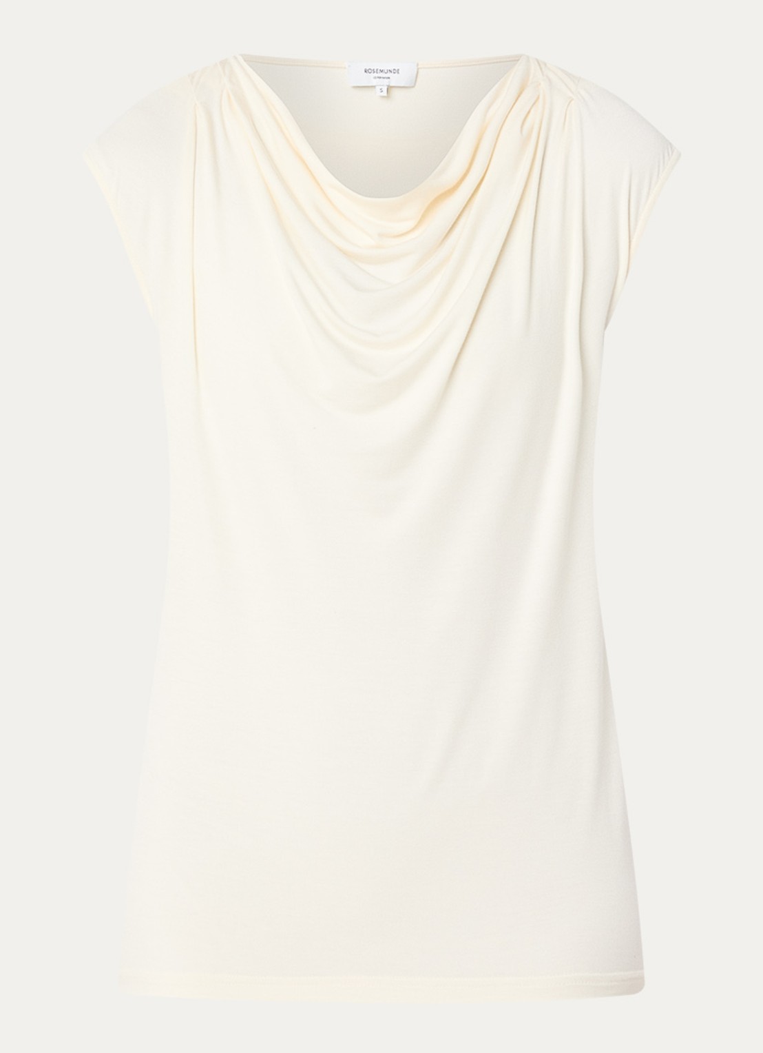 Rosemunde Blarritz mouwloze top met gedrapeerd detail - voorkant 2 gebroken wit