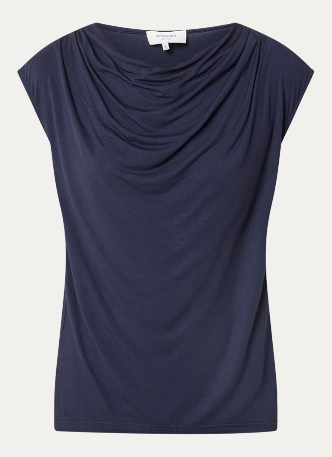 Rosemunde Blarritz mouwloze top met gedrapeerd detail - voorkant 2 donkerblauw