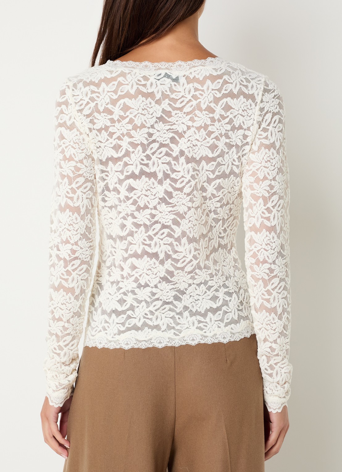 Rosemunde Delicia vest van kant - achterkant gebroken wit