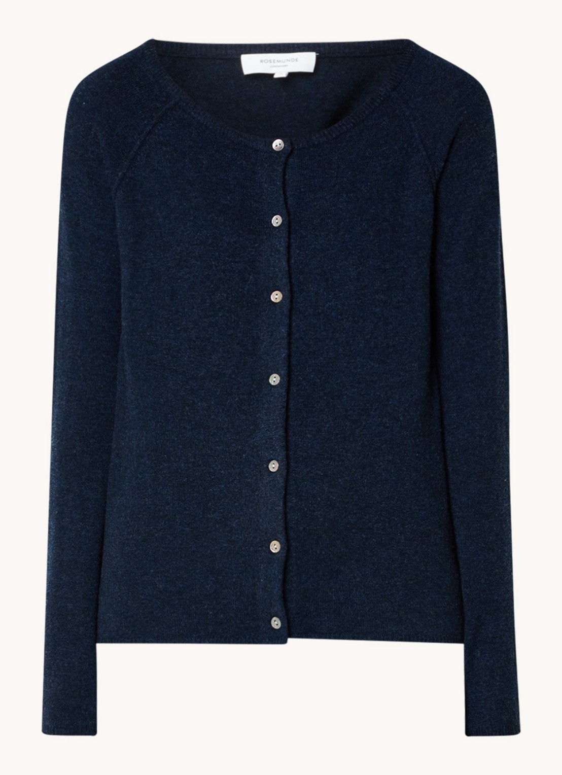 Rosemunde Fijngebreid vest in kasjmierblend  - voorkant 3 donkerblauw
