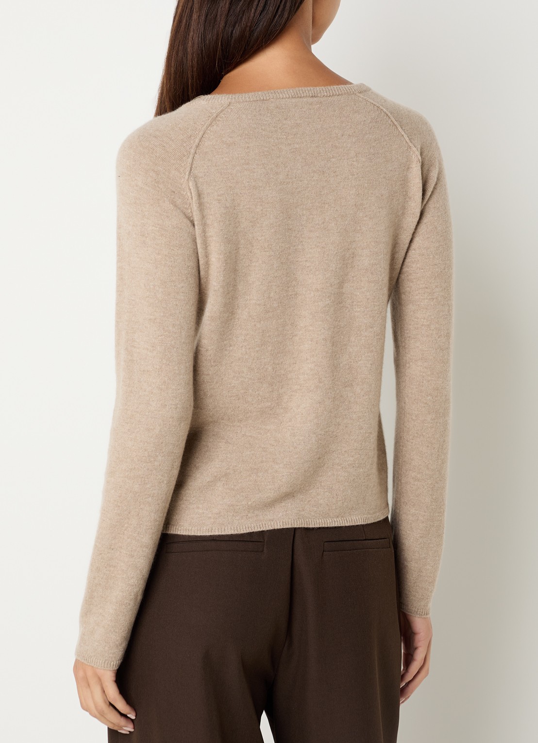 Rosemunde Fijngebreid vest in kasjmierblend  - achterkant 4 beige