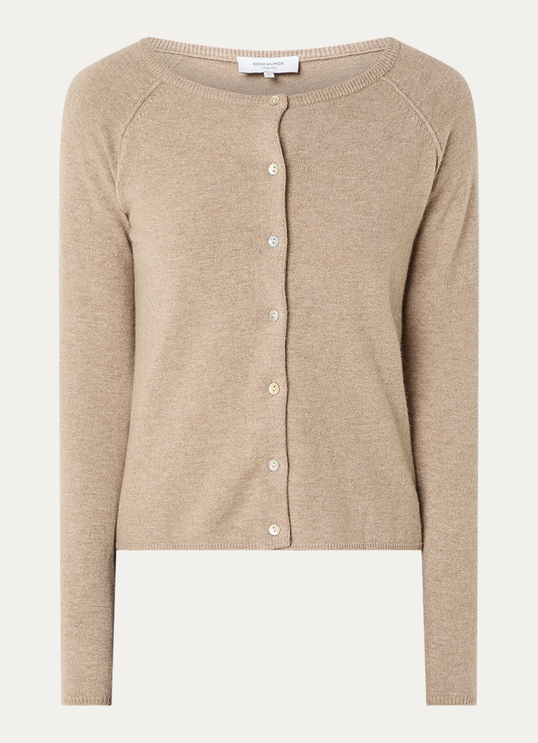 Rosemunde Fijngebreid vest in kasjmierblend  - voorkant 2 beige