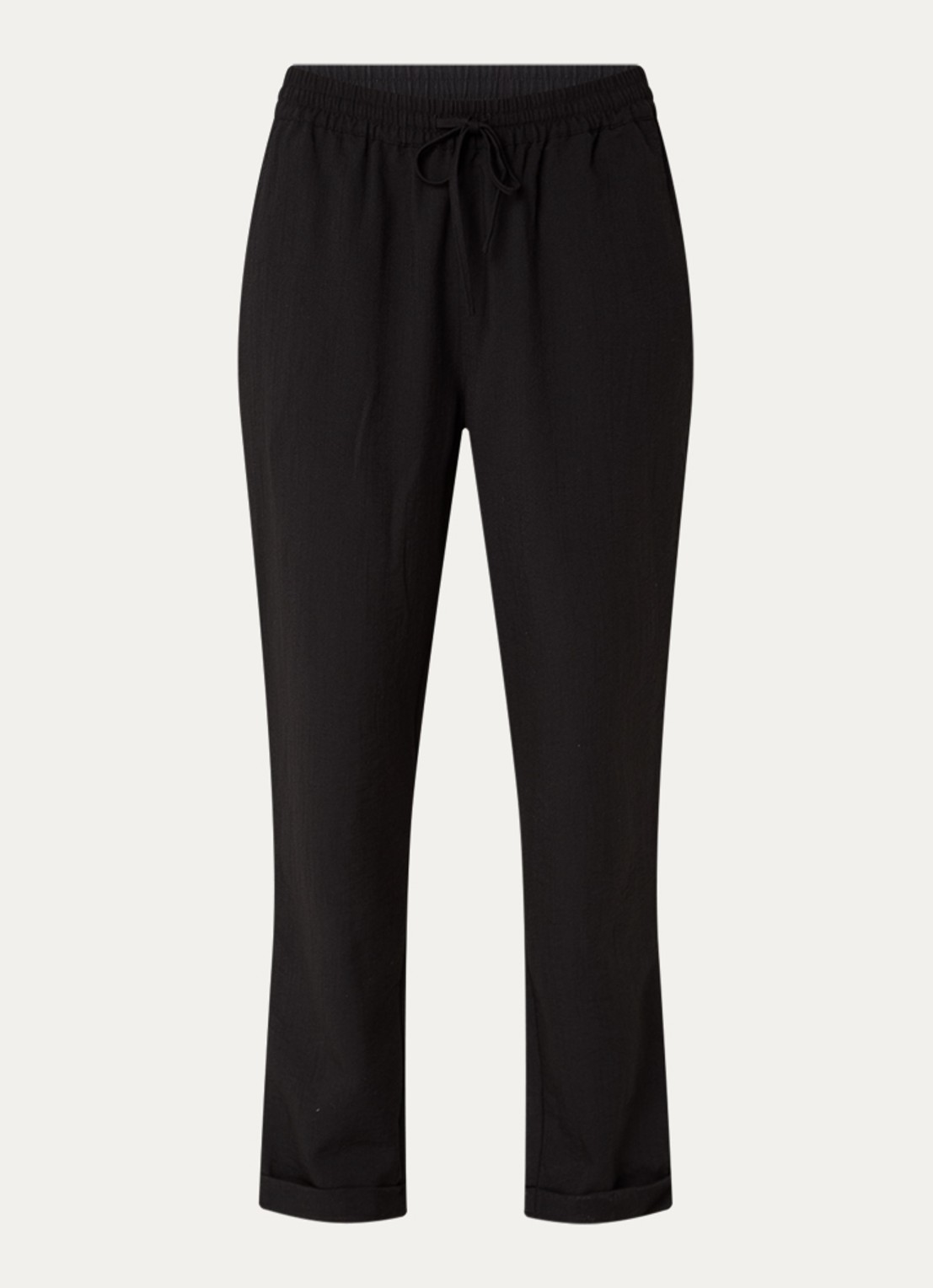 Rosemunde RMWTalia high waist slim fit cropped broek met steekzakken - voorkant 2 zwart