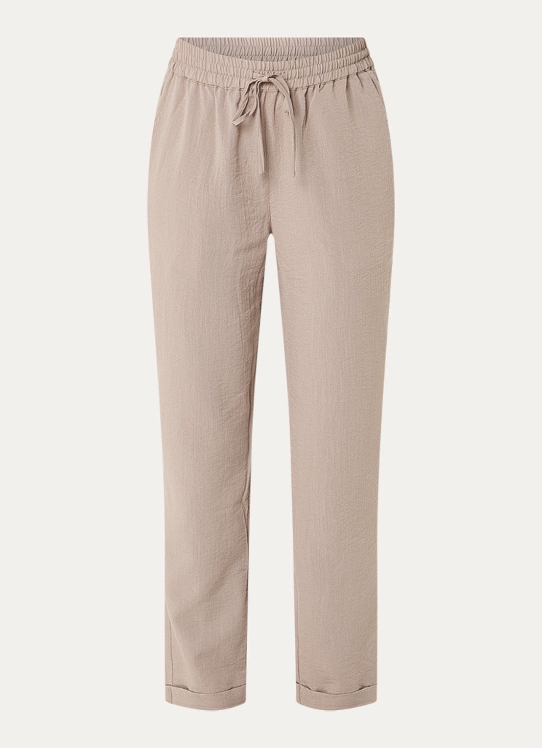 Rosemunde RMWTalia high waist slim fit cropped broek met steekzakken - voorkant 3 donkerbeige