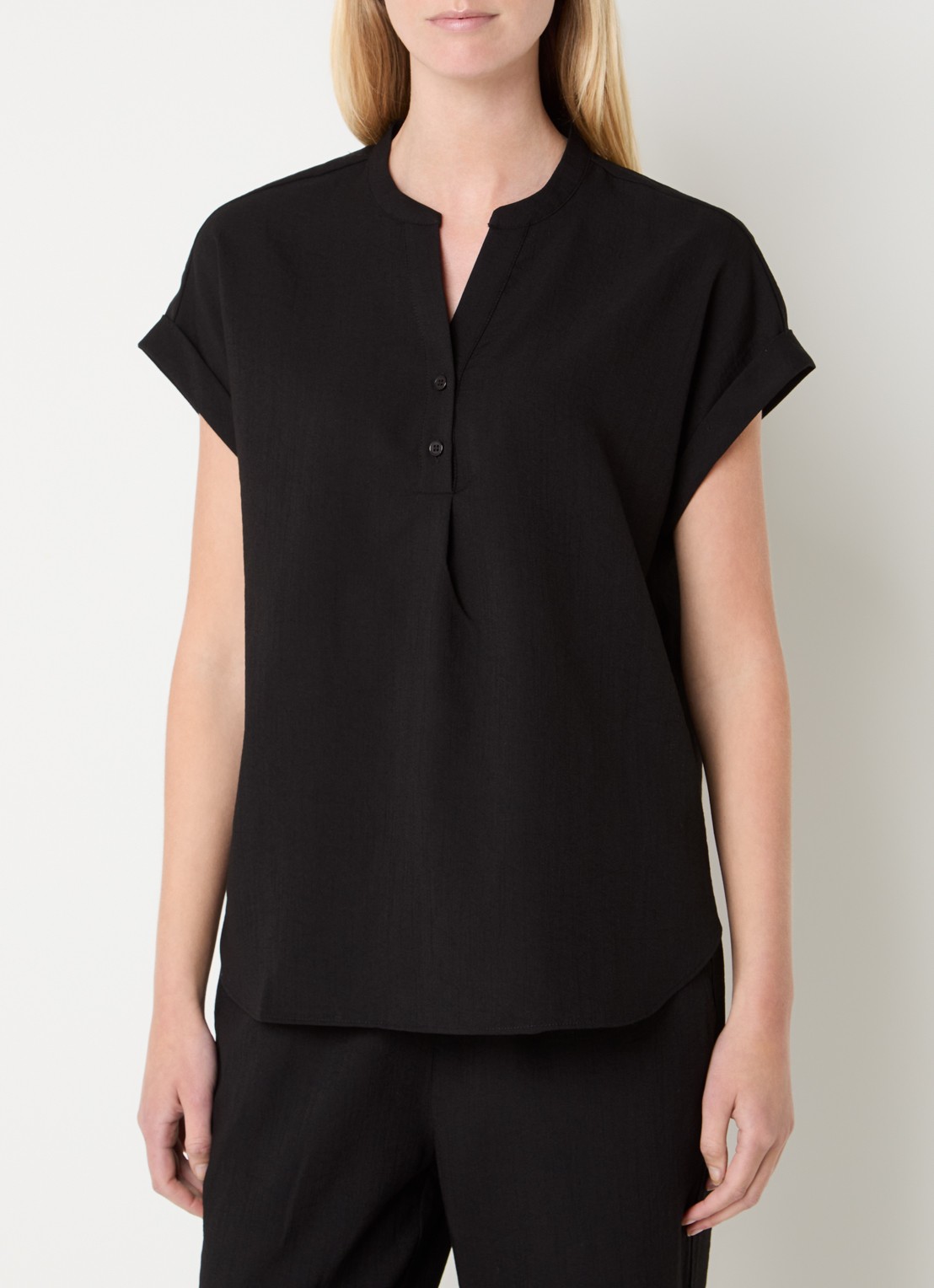 Rosemunde RMWTalia mouwloze tuniek met V-hals - detail 4 zwart
