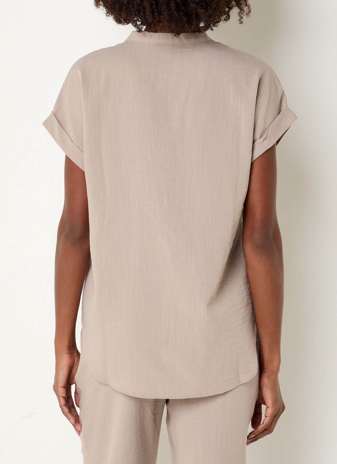 Rosemunde RMWTalia mouwloze tuniek met V-hals - achterkant 3 donkerbeige