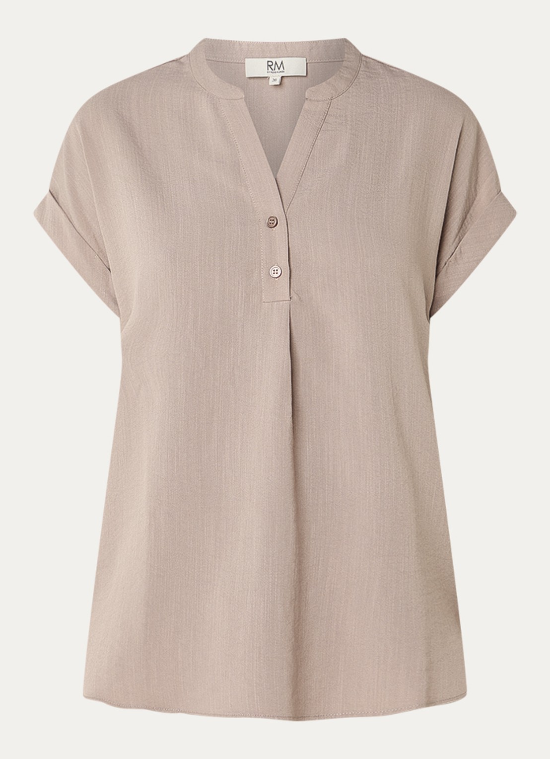Rosemunde RMWTalia mouwloze tuniek met V-hals - voorkant donkerbeige