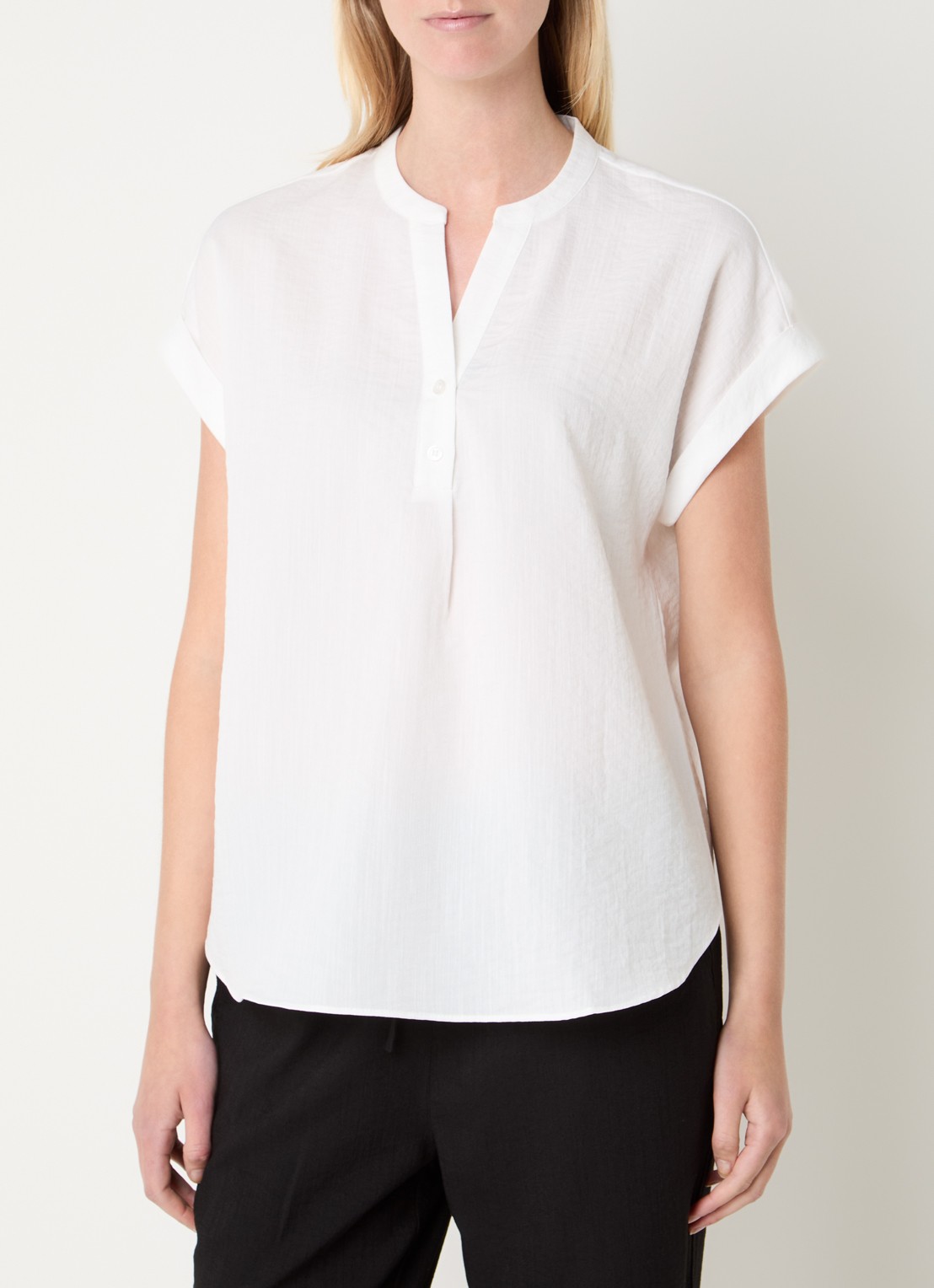 Rosemunde RMWTalia mouwloze tuniek met V-hals - detail 4 wit