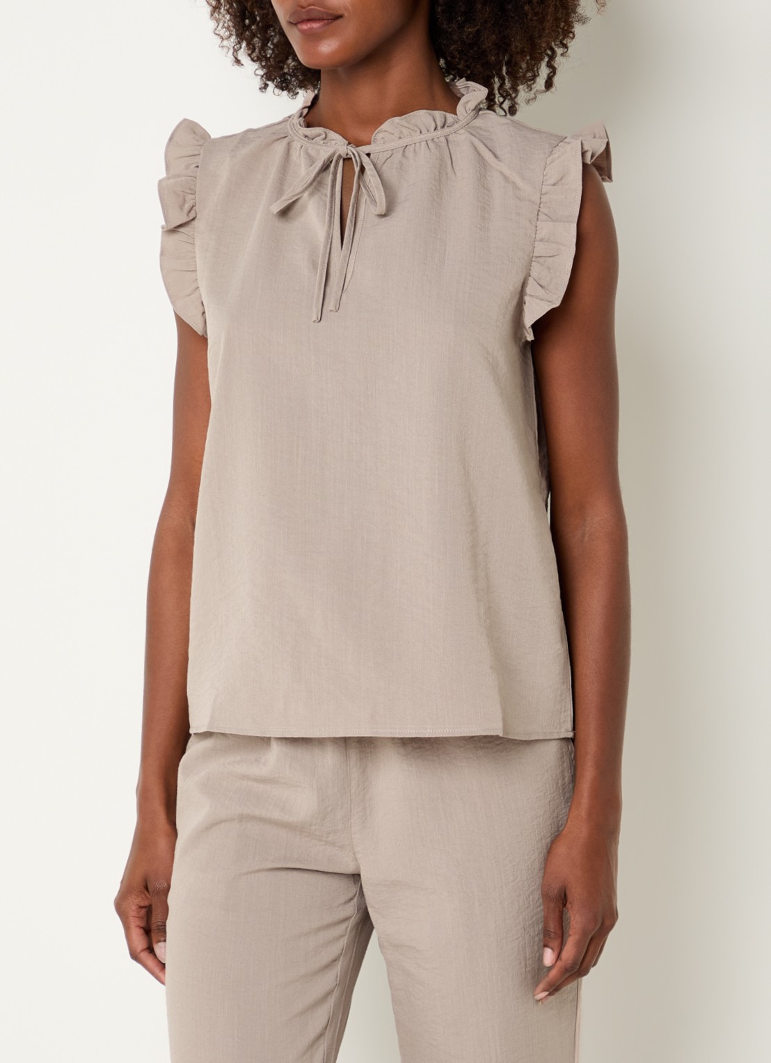 Rosemunde RMWTalia tuniek met volant - detail donkerbeige