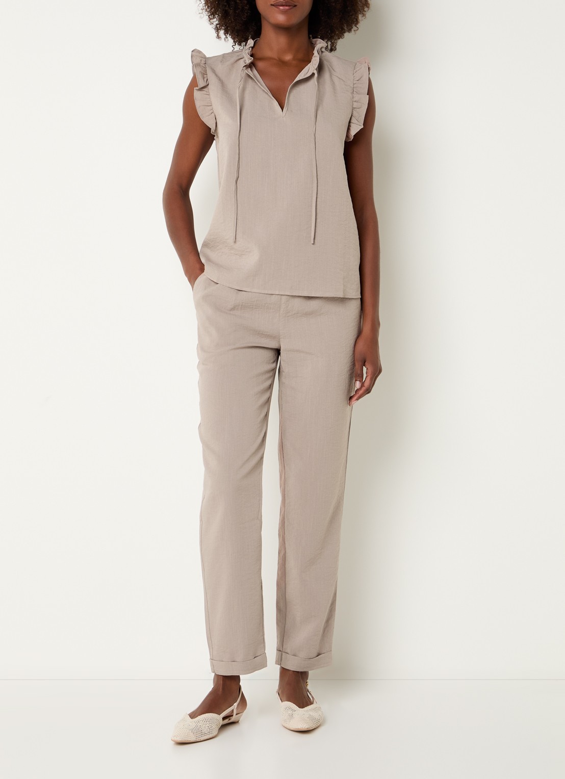 Rosemunde RMWTalia tuniek met volant - voorkant 4 donkerbeige