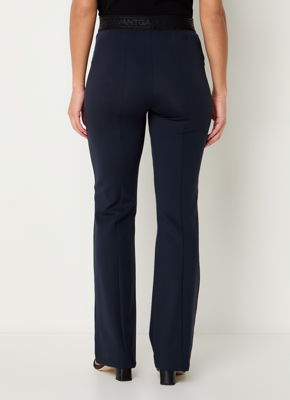 Rosner Studio Alisa high waist flared legging met logoband - achterkant 3 donkerblauw