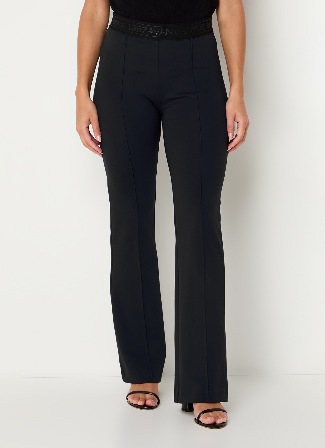 Rosner Studio Alisa high waist flared legging met logoband - detail 4 zwart