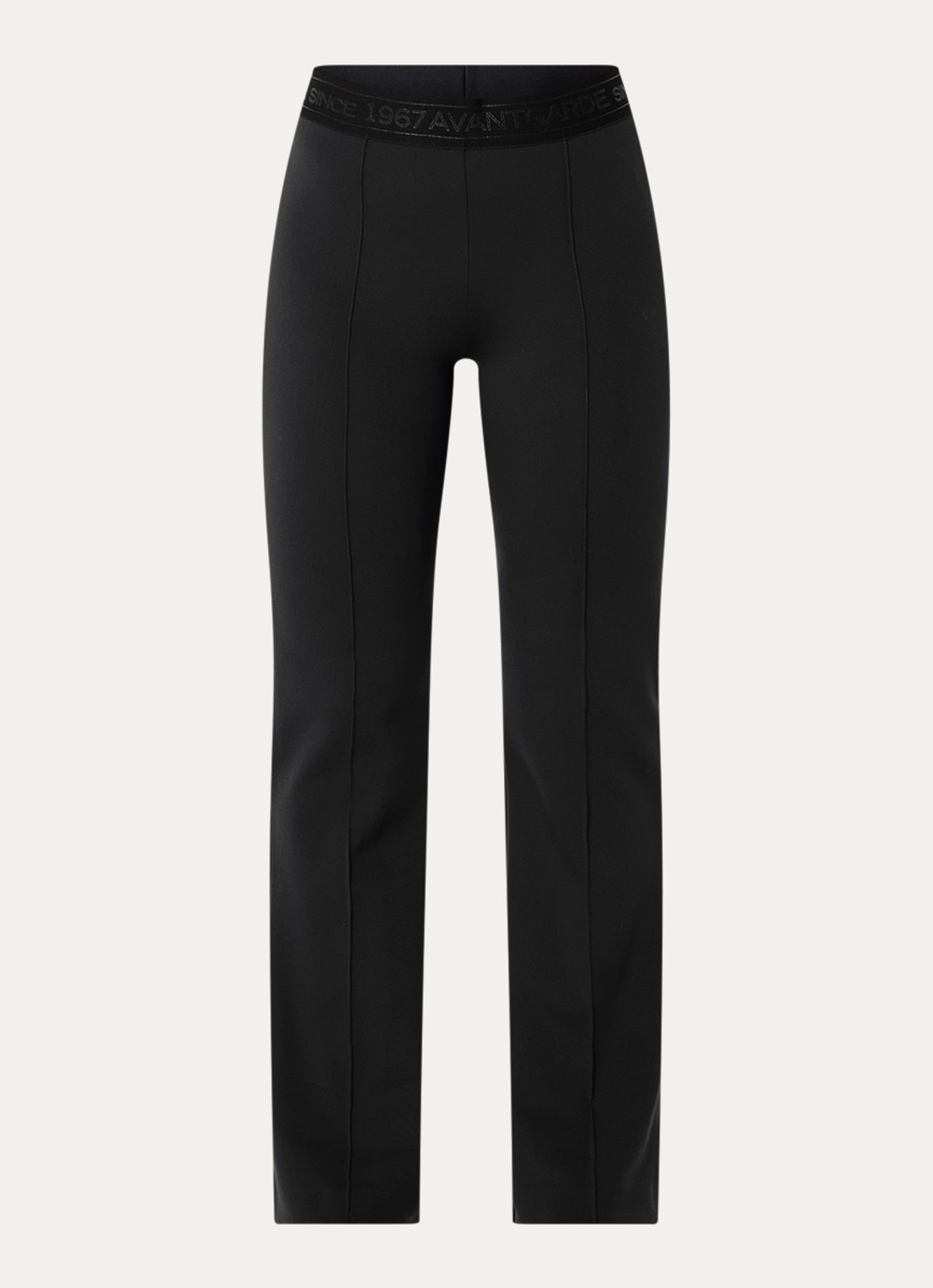Rosner Studio Alisa high waist flared legging met logoband - voorkant 2 zwart