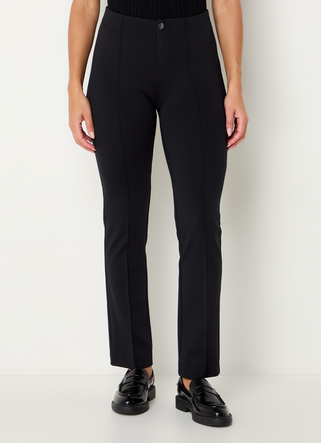 Rosner Studio Alisa high waist slim fit pantalon met persplooi - detail 3 zwart