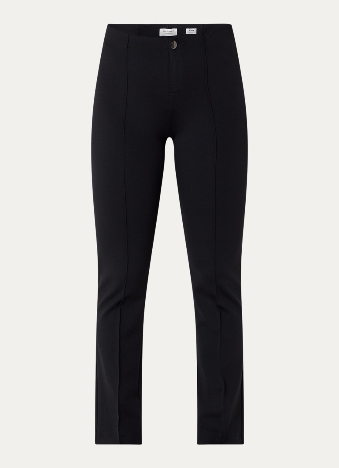 Rosner Studio Alisa high waist slim fit pantalon met persplooi - voorkant zwart
