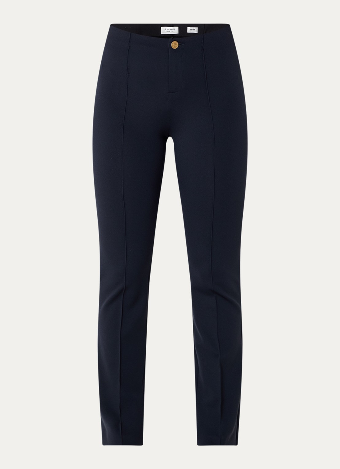 Rosner Studio Alisa high waist slim fit pantalon met persplooi - voorkant 2 donkerblauw