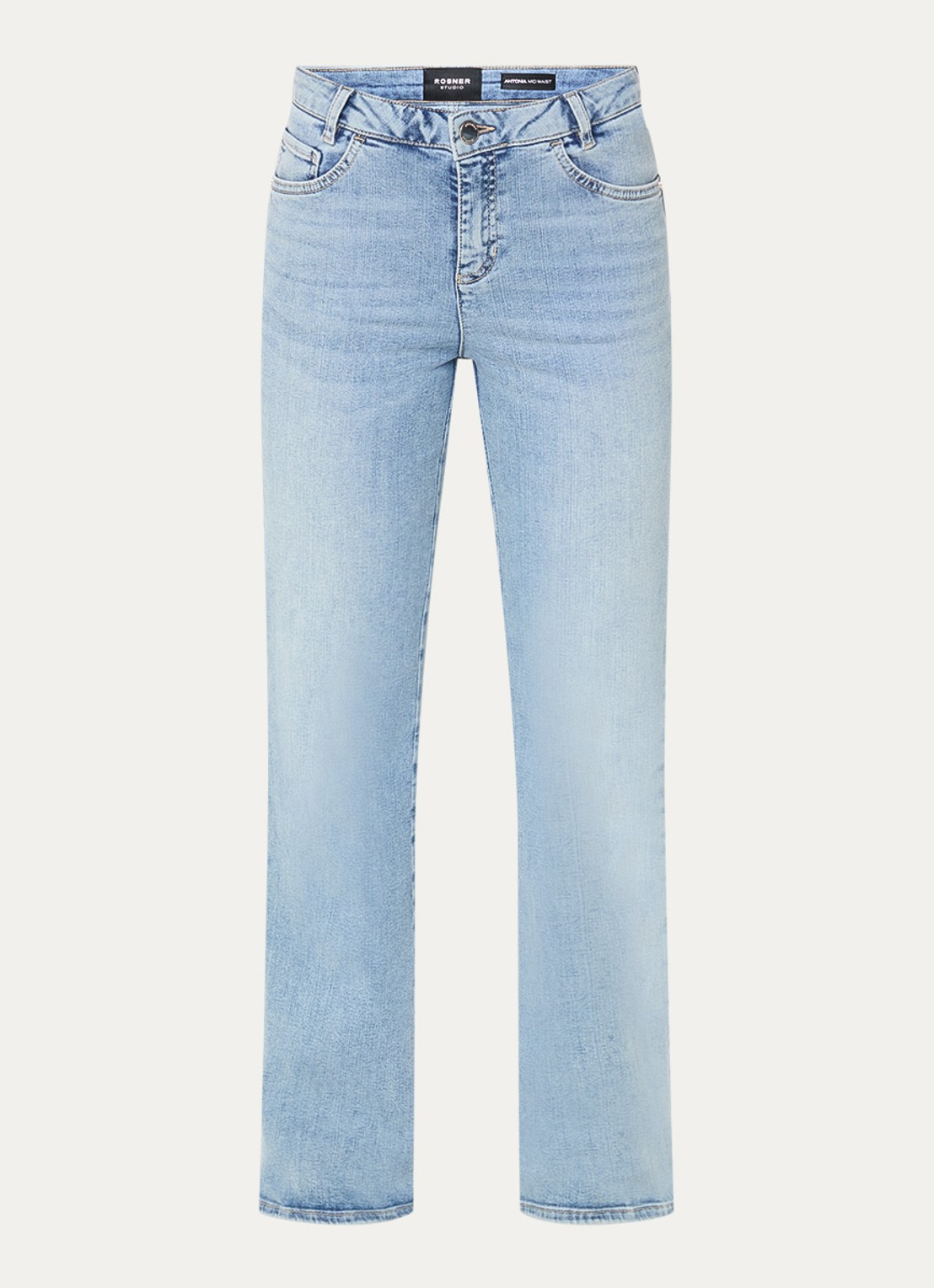 Rosner Studio Antonia mid waist bootcut jeans met lichte wassing - voorkant 4 indigo